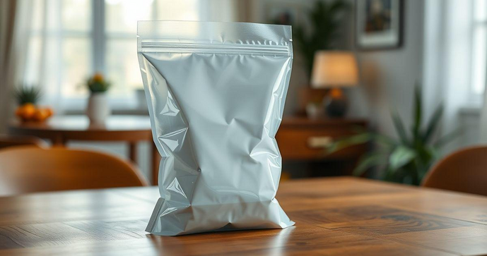 Saco com aba adesiva transparente como solução ideal para embalagem